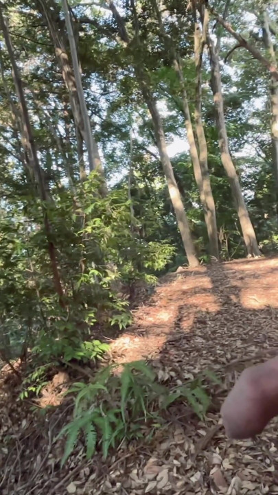 foreskin boy flashing in wood and pee | Clip 1