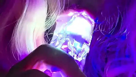 Sucking on my Lighted Dildo
