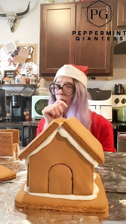73 Giantess in 8-inch Heels Builds a Gingerbread Village