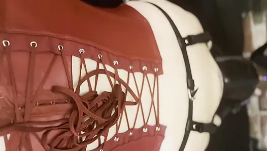 Fed cum from her creampied ass