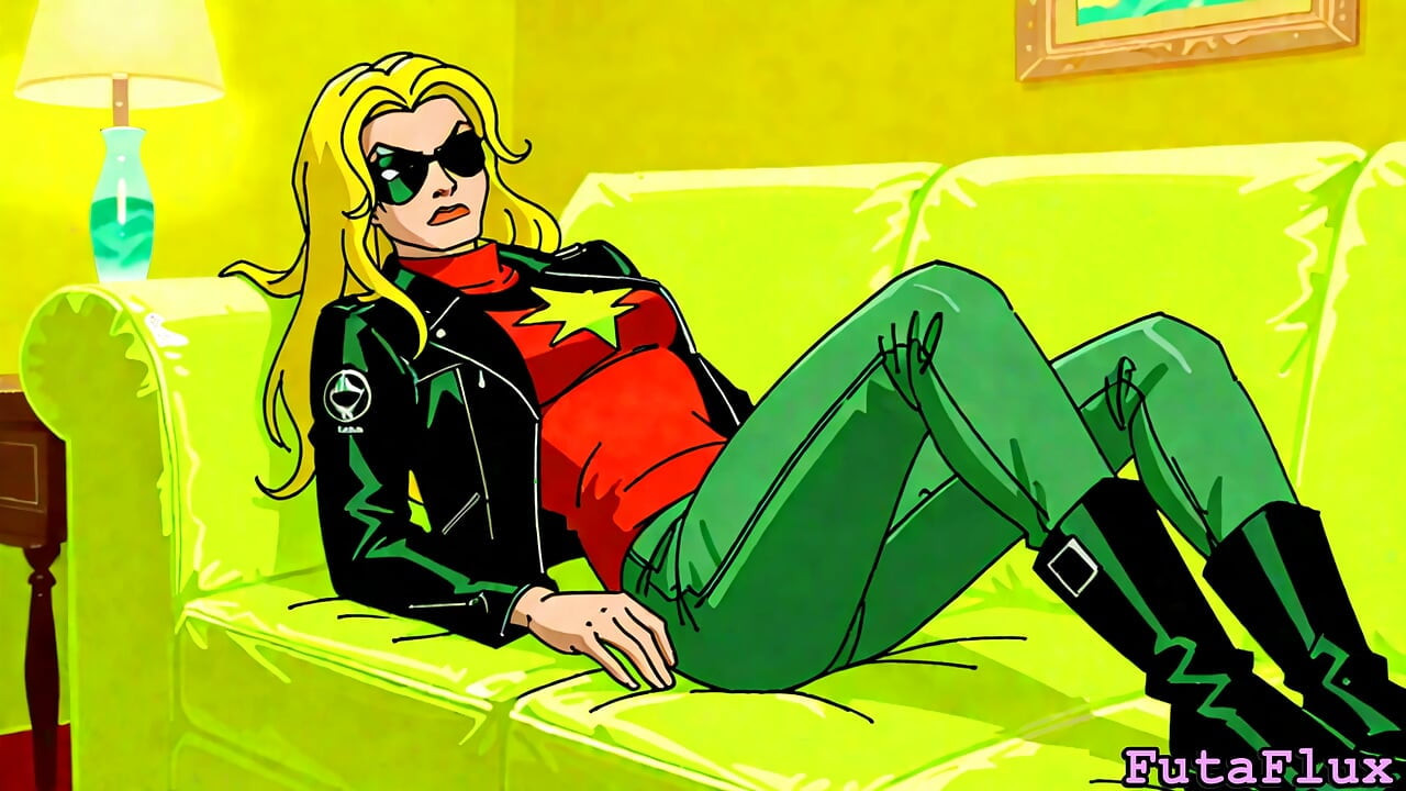 Futanari Carol Danvers - Masturbating, Cumshots, Selfsucking and more!