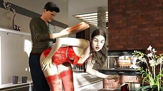 黑暗：最性感的热辣妻子想要通过欢迎穿着内衣的披萨家伙来让她的丈夫嫉妒 第1集