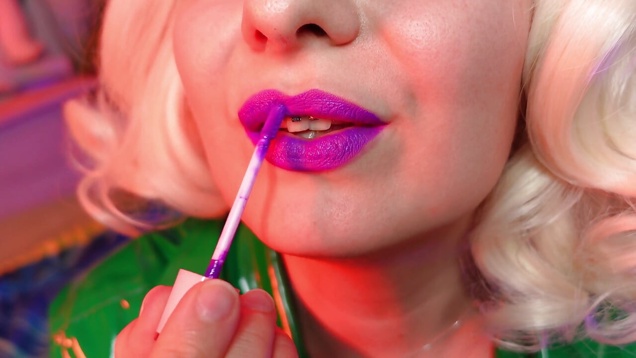 ASMR langsame lippenstift necken