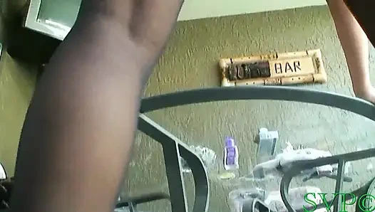 Горячая мачеха-блондинка с большими сиськами сбывает фантазию