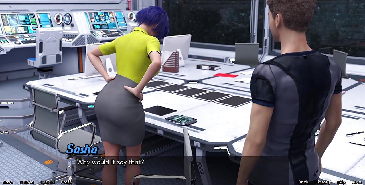 Stranded in Space - Blue Haired Big Tits MILF Wants to Talk
