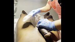 Grande negro polla consigue afeitado por milf bbc cfnm afeitado encerado