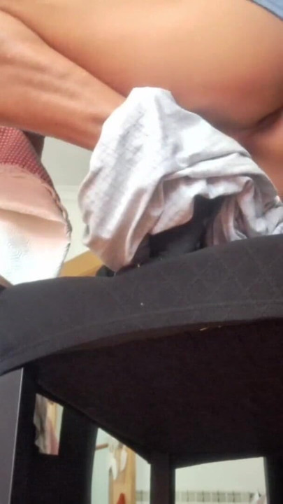 Hotsportfitboy Big Cock Solo: Sexy Pajama Strip & Chair Jerk Off to Cumshot | Clip 1