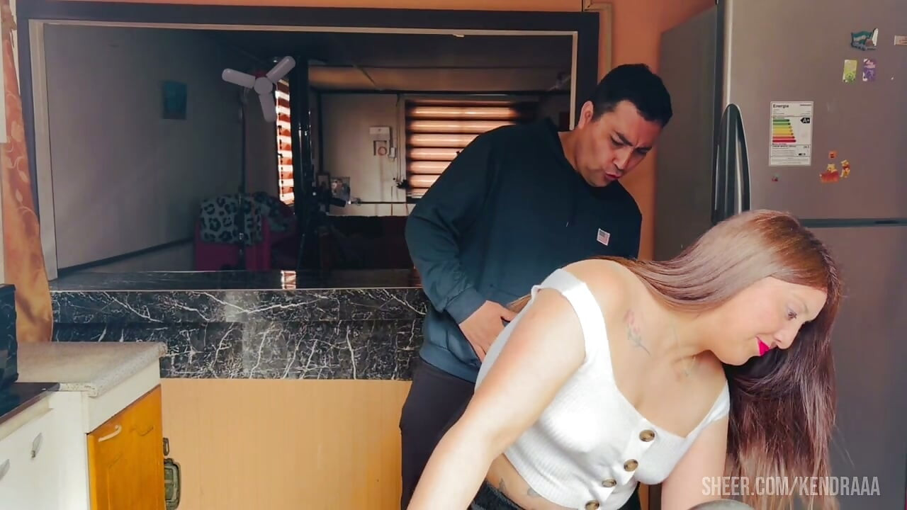 My stepbrother fucks me in the kitchen, and he fucks me while I'm doing the dishes.