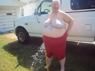 out side playing with the hose pt 2