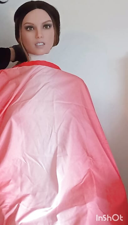 Šareni najlonski frizerski ogrtači fetiš modeliranje s Lauren