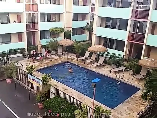 hot babe gives a blowjob on a balcony