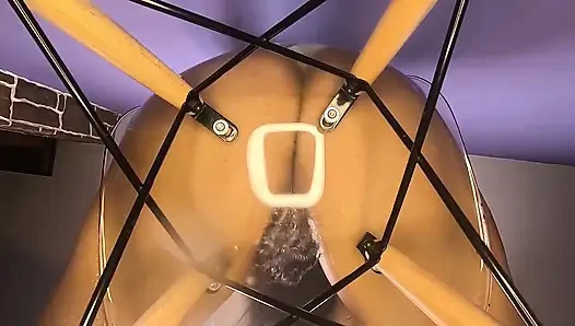 Überquellen transparenter stuhl