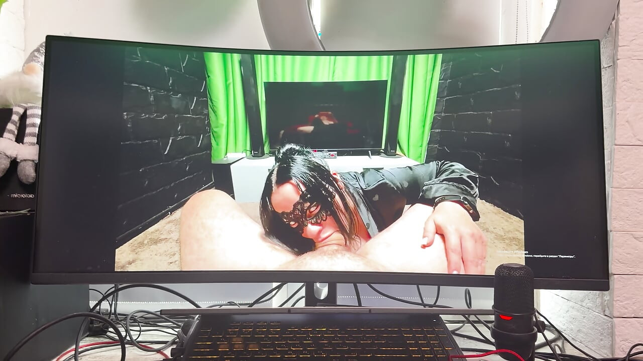 Stepmom sucks while I watch her video