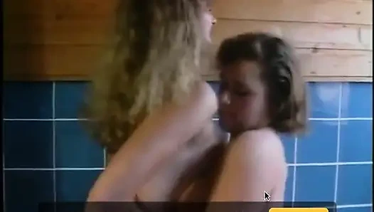 Hot blonde lesbians take a shower together