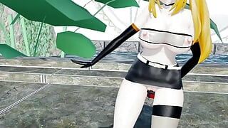 Mirai Akari Sex and Dance Hentai Vtuber Blonde Girl Big Boobs Mmd 3D Orange Boots Color Edit Smixix