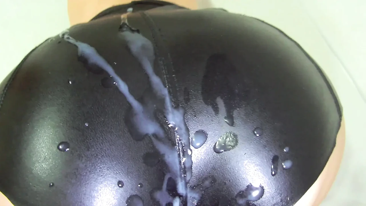 Amateur cumshot compilation - sperm on leather clothes and lingerie