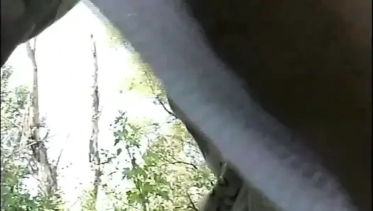 Beautiful Young Girl Fucked Doggy Style and Cummed on Ass by Big Cock Outdoors