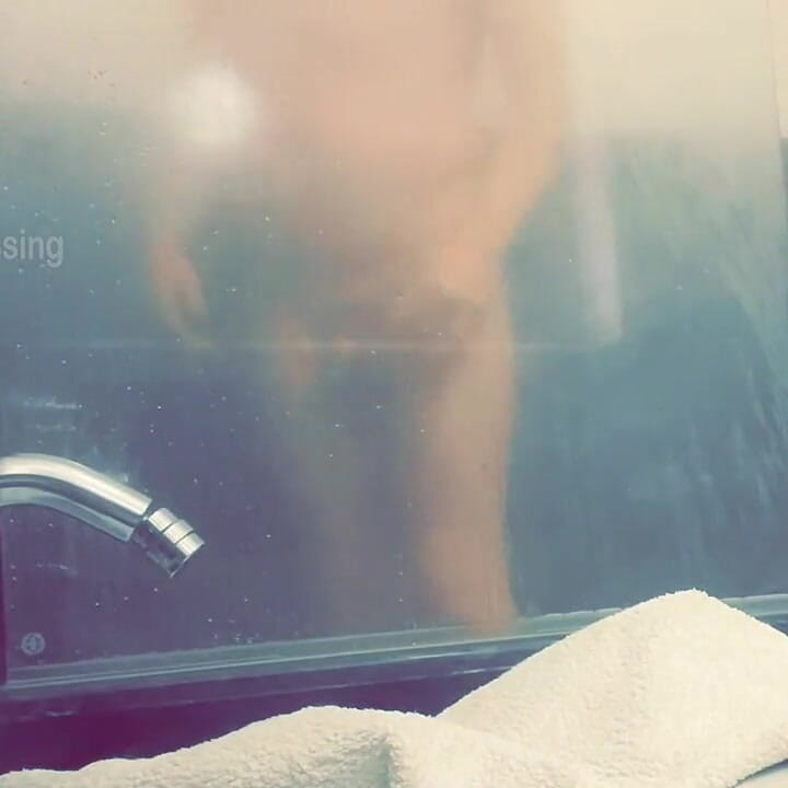 Pale White Skin Redhead Flatmate Caught Pissing in the Shower