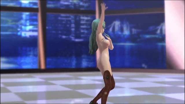 MMD Green Hair Cutie Nice Tits Hairy Pussy Sweet Ass GV00124