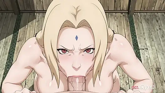 Большая задница Tsunade и массивные сиськи забивают и забрызгивают мясистой горячей спермой (Ai)
