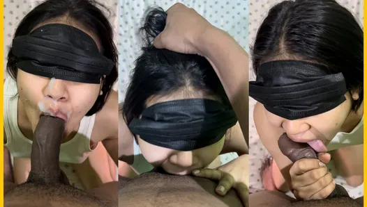 Cute Girl gave deep throat and facial to neighbour birthday gift