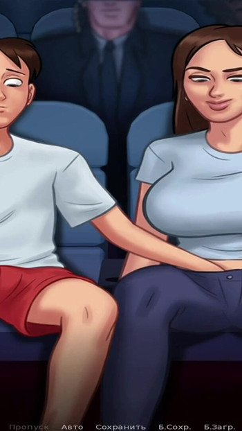 Powerful moment from "SummertimeSaga - Pussy Caressing at the Cinema in a Public P"