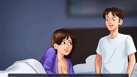 Summertime saga: stepmom and stepson doing naughty things in her bed ep 178