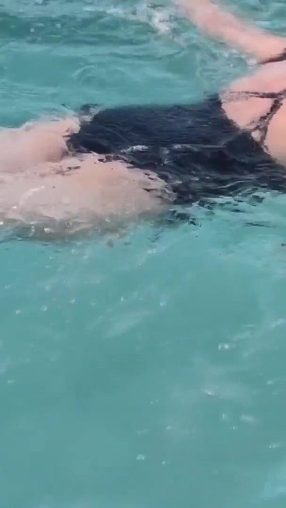 Spectacular moment from "I'm very horny at the public pool and I take out my tits for him to suck."