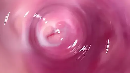 Камера внутри моей тугой сливочной киски, вид изнутри на мою возбужденную вагину