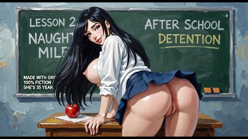 Kız öğrenci üniformalı orta yaşlı seksi kadın 2