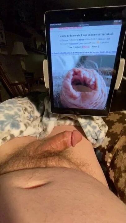 Looking at uncut cock