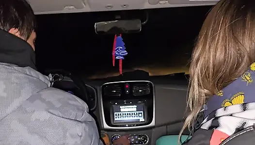 A double blowjob in my friend's car DIRTY MORBID GIRLS