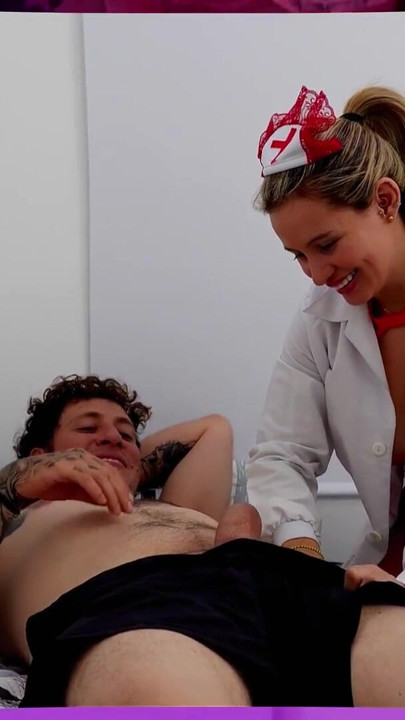 Gamer Boy Gets A Deepthroated Blowjob From His Nurse Who Came To Relieve Him | Clip 1