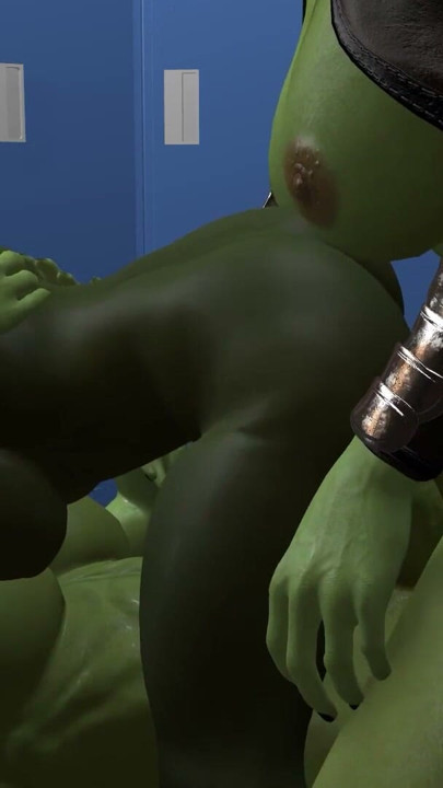Rapazinha goblin de peitos grandes fodida com força por orcas futa | Clip 1
