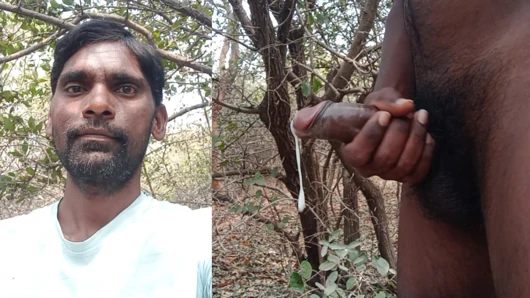Rajesh Playboy 993 Outdoor masturbating big cock and cumming outside in the jungle. Jerking off dick big cumshot