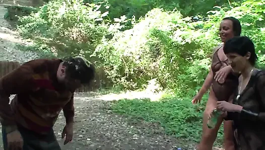 Outdoor punishment for slave