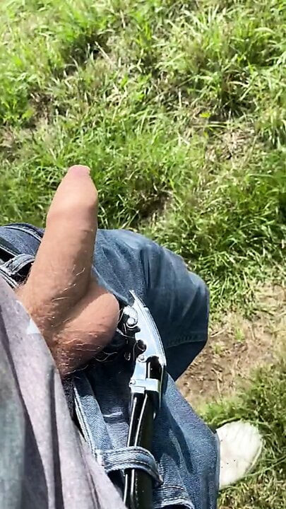 Public walk with cock out