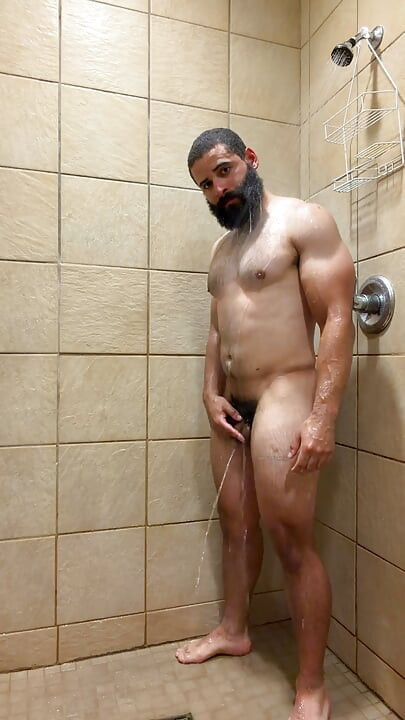 Muscle Cub with Dildo in Gym Showers