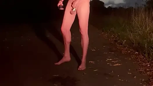 Yakalanmak için yolda çıplak bekliyor