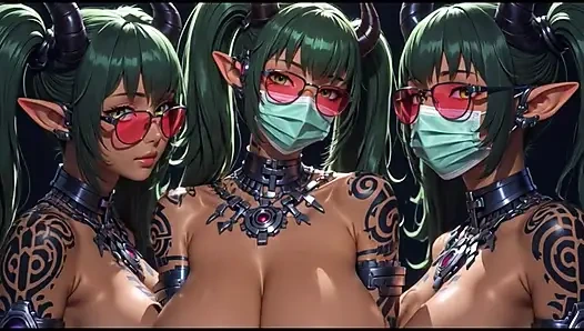 Cyberpunk girls dance (Ai animation)