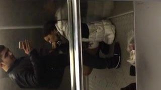 Elevator Blowjob. Cum in mouth