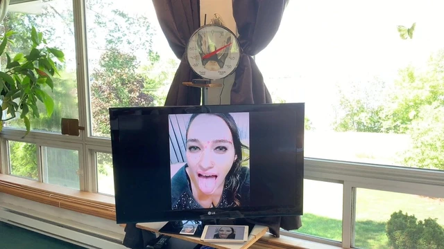 Nasty Vanessa Tongue out for cumm!