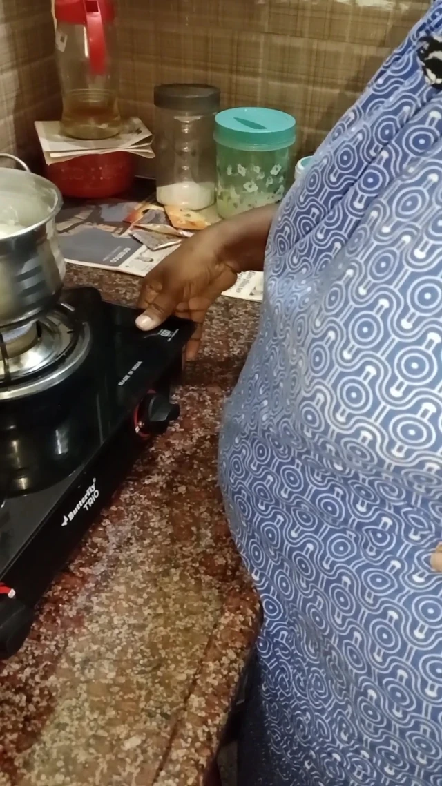 Tamil step-brother squeezes big boobs of sister and talks dirty to her in the kitchen and has sex with her step-brother