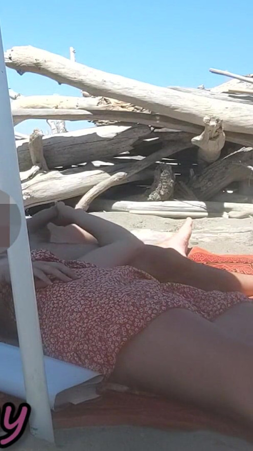 Dick Flash! Risky Sex on the Beach! Teacher Masturbates Him Till He Cums in Public! - MissCreamy | Clip 3