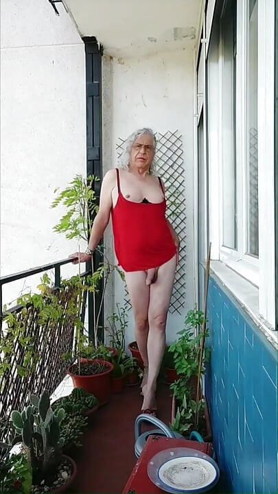 A Dirty Whore Playing on the Terrace
