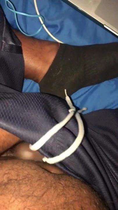 Jacking off while wearing shorts