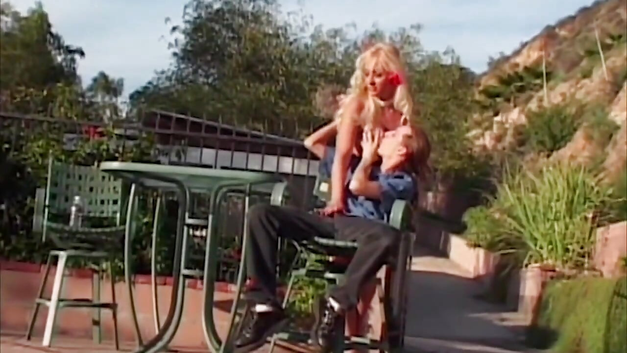 Busty Blonde MILF Gets Pounded Deep on Patio Chair