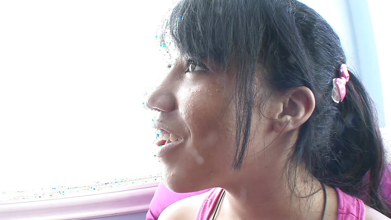 Ebony teen slut likes to have fun with an older dude, her stepdad