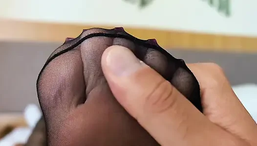 Stocking - Stroke & Huge Cumshot