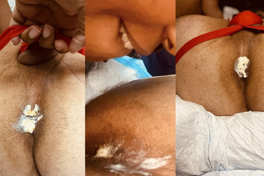 Dimples126 ébène BBW anulingus interracial trou des amoureux de lécher le cul avec un fétiche de gâteau au fromage